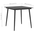 thumbnail image 3 of vidaXL Garden Dining Table Black 80x80x74 cm Steel and Glass, 3 of 3