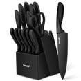 thumbnail image 1 of Juego de Cuchillos de Cocina hecef de 15 Piezas con Bloque de Madera - Acero de Alto Carbono, Negro, 1 of 11
