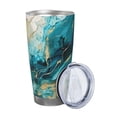 thumbnail image 2 of Lsque Abstract Ocean Currents Pattern 20oz Car Cup with Lid and Straw, Insulated Coffee Cup with Straw Topper, Spill Proof Travel Coffee Mug, Stainless Steel Tumble-Straw Two-piece Set, 2 of 8