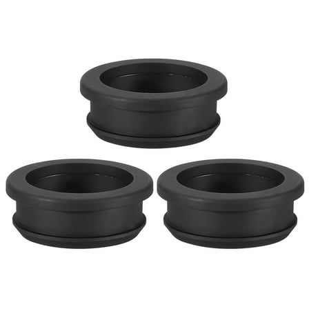 Uxcell 1-5/8 inch Rubber Grommets, 3Pcs Top Hat Grommet for Wiring Cable Gasket Hole Plugs, Black