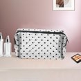 thumbnail image 5 of 1 Pc Mesh Flocking Heart Pattern Makeup Bag for Travel White Mesh Fabric, 5 of 6