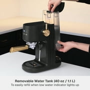 Thyme & Table Barista Mini Espresso Machine with 15-Bar Pressure and Steam Wand, Slate Grey
