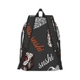thumbnail image 2 of Honeii Japanese Sushi Hashi Print Canvas College Laptop Backpack, Durable Rucksack Travel Notebook Bag School Backpack Book Bag for Men Women-Medium, 2 of 7