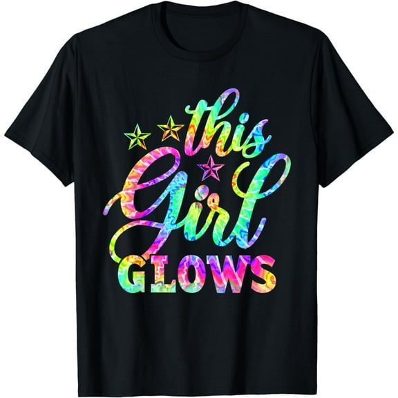 This Girl Glows for Kids Women & Girls Tie Dye T-Shirt
