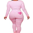 thumbnail image 2 of Women Button Neck Long Sleeve Bodysuit Pink S, 2 of 5