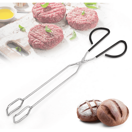 

Stainless Steel Scissor Tongs Cooking Food Tongs with Black Comfort-grip Handle Set of 2 F136101