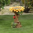 thumbnail image 1 of Alimentador de pájaros hecho a mano de la escultura de la flor del jardín del Cola Bañera para pájaros al aire libre, 1 of 8
