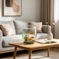 thumbnail image 4 of Goldfish Bowl Fish Tank, Clear Plastic Aquarium Ornament with Plant Basket, for Desktop Tabletop Home Decor, 1 Tank, 4 of 6