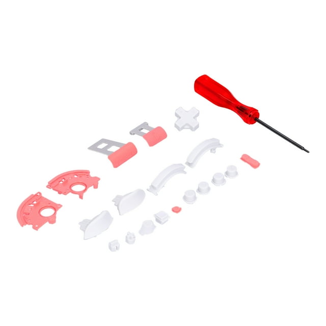 Juego de botones y teclas para mando de consola de juegos con destornillador para mando Switch Lite, color rosa