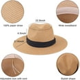 thumbnail image 3 of Womens Sun Straw Hat Beach Panama Hat UPF50 Foldable Packable Wide Brim Hat for Travel, 3 of 7
