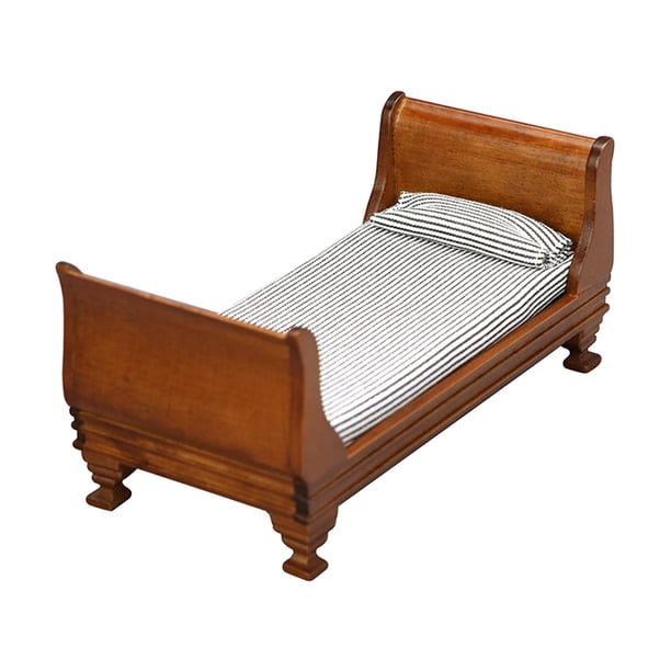 Retro Cama Individual Dormitorio Muebles De Sala De Estar Hogar 1:12 Decoración