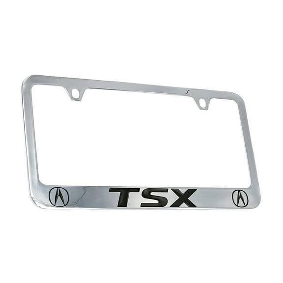 Acura TSX Chrome Plated Bottom Engraved Metal License Plate Frame Holder