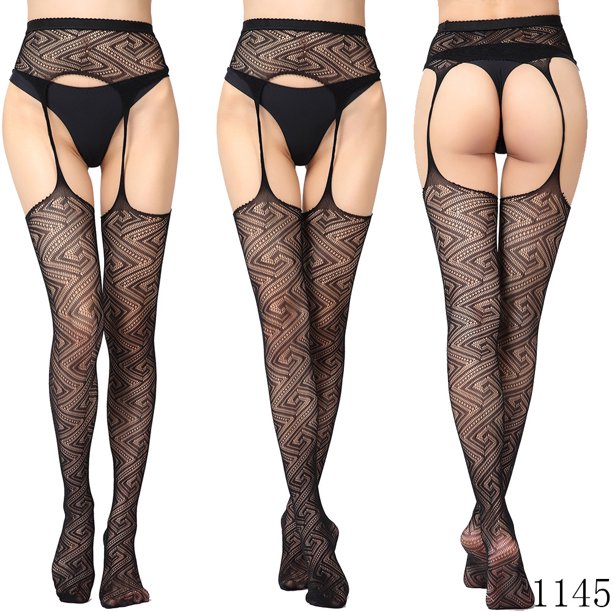 Medias de red con tiras sexuales Medias de seda Súper elásticas Pantalones de liguero sexys para mujer Medias de red fina abiertas antideslizantes