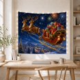 thumbnail image 5 of Reindeer Sleigh with Gifts Over Snowy Village and Starry Night, Whimsical Digital Art for Space Lovers, Festive Holiday Decor, Christmas Gift, Tapestry Wall Hanging for Bedroom and Living Room, 5 of 7