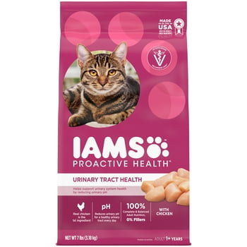 IAMS PROACTIVE  Adult Urinary Tract  Dry Cat Food with Chicken, 7 lb. Bag