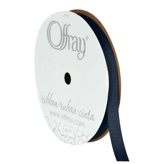 Offray 3/8" Grosgrain Blue Ribbon, 18 Ft.