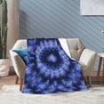 thumbnail image 4 of Blue Mandala Fractal Throw Blanket, Super Soft Anti-Pilling Flannel Blankets, 80"x60", 4 of 8
