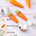thumbnail image 4 of 6 Pcs Toddler Utensils with Case Kids Spoons and Forks Self Feeding Carrot Toddler Forks and Spoons Stainless Steel Baby Silverware Toddler Travel Utensils Toddler Flatware Sets, 4 of 5