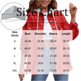 thumbnail image 3 of Women’s Distressed Denim Jacket with Detachable Hood, Casual Button Down Long Sleeve Jean Coat, Frayed Hem Distressed Retro Outerwear, Hot Pink S, 3 of 5