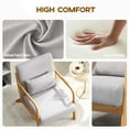 thumbnail image 4 of HOMCOM Fabric Accent Chair Velvet Armchair w/ Wood Legs Thick Padding Grey, 4 of 10