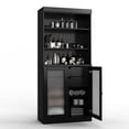 thumbnail image 4 of 100% Solid Wood 32" Bathroom Cabinet with Frosted Glass Doors, 2-Drawers and Adjustable Shelves, 4 of 6