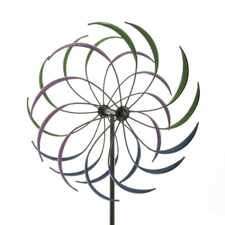 Best Choice Products 74in Rainbow Tri-Colored Metal Wind Spinner - Multicolor