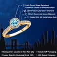 thumbnail image 2 of Gem Stone King 10K Yellow Gold Blue Apatite and Lab Grown Diamond Engagement Ring for Women | 0.79 Cttw | Round 5MM | Gemstone Birthstone | Size 8, 2 of 6