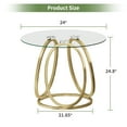 thumbnail image 6 of O&K FURNIYURE Modern Glass End Table, Round Side Table with Gold Metal Frame, 24'' Accent End Table for Couch and Living, Bedroom, Office, 6 of 7