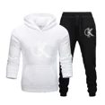 thumbnail image 3 of CK-Conjunto de sudaderas con capucha y pantalones con estampado de tendencia para hombre y mujer, chándales informales, conjunto de ropa deportiva, simplicidad relajada informal, talla grande, 3 of 5