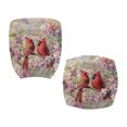 thumbnail image 4 of SCRAWLGOD Cardinal Peach Blossom Stretchy Cover for Office Chair Seat Breathable High Back Chair Slipcover Washable Protective Desk Chair Cover for Home Decor, 2 PCS, 4 of 7