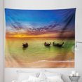 thumbnail image 1 of Tropical Tapestry, Traditional Thailand Boats in Ocean and Horizon Exotic Sea Vacation Landscape, Fabric Wall Hanging Decor for Bedroom Living Room Dorm, 5 Sizes, Multicolor, by Ambesonne, 1 of 1