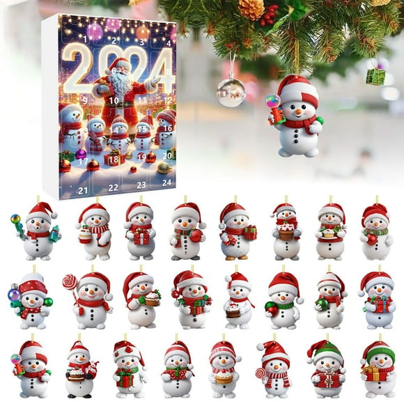 TechWave Easter Visual Timer for Toddlers 3 Minute Timer for Kids 2024 Countdown To Christmas: 24 Day Advent Blind 2D Adorable Acrylic Christmas Snowman Ornament Set A