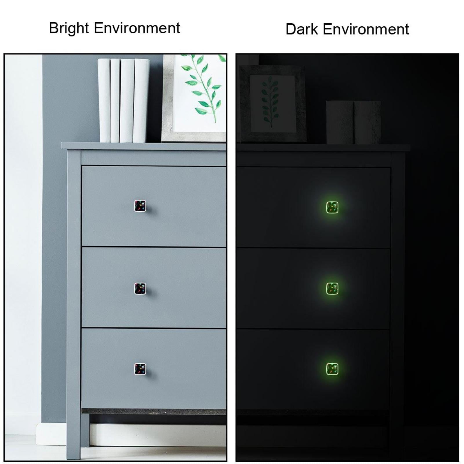 4PCS Square Cabinet Fluorescence Knob Glowing in the Dark Furniture Drawer Pulls Handle with Screws Acoustic Guitars Music