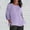 Purple, variant on Outfmvch linen shirts for women elbow length tops for women button down shirts for women Ladies' Fashionable Casual Cotton And Linen Sleeve Seven Quarter Sleeve Top T Shirt Green 5XL