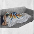 thumbnail image 6 of Compass Soft Flannel Fleece Blanket, Watercolor Directions North South East West Windrose Pathfinding Work of Art, Cozy Plush for Indoor and Outdoor Use, 60" x 80", Burnt Sienna Blue, by Ambesonne, 6 of 6