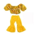 thumbnail image 2 of AmaMary 18-Inch Doll Summer Outfit for American Girls & Boys Yellow Flared Pants One Shoulder, 2 of 5