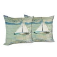 thumbnail image 6 of Ambesonne Art Throw Pillow Cover 2 Pack, Monet Sailing Boat, 24", Pale Blue Teal and White, 6 of 6