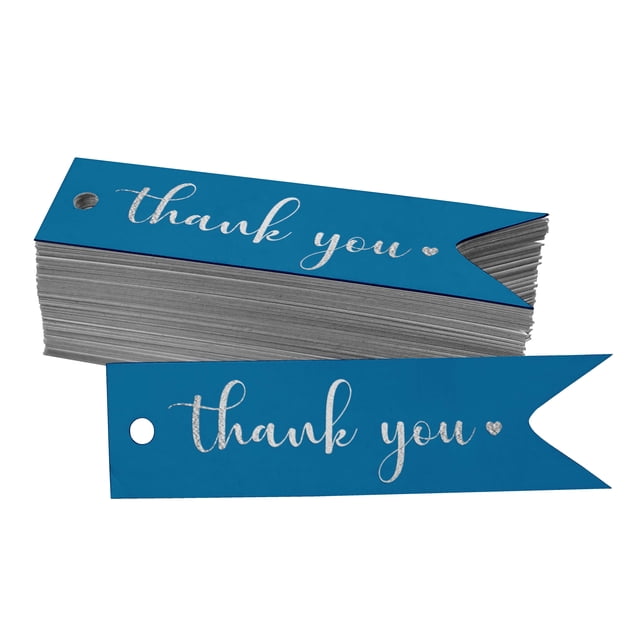 Inkdotpot Silver Foil Paper Hang Tags Thank You Bridal Shower Favor Tags 50 Pieces