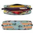 thumbnail image 2 of Fotbe Hawaiian Style Pattern Leather Pencil Case, Pencil Pouch with Durable Zipper, Compact and Stylish Organizer for Stationery, Art Supplies, Travel Essentials, 2 of 7