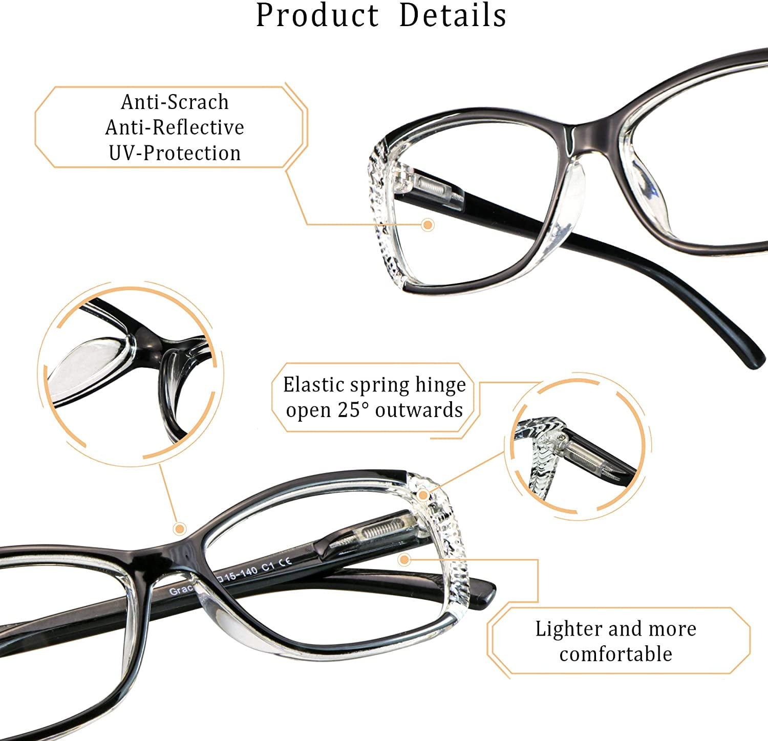 5 Pairs Reading Glasses, Blue Light Blocking Glasses, Computer Reading Glasses for Women and Men, Fashion Rectangle Eyewear Frame(5 colors, +1.25 Magnification)