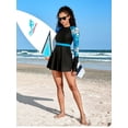 thumbnail image 6 of Sociala Printed Long Sleeve Swim Dress Zipper One Piece Rashguard Built-in Bra Swimsuit, 6 of 6
