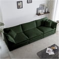 thumbnail image 4 of JERFIT 7-Piece Modular Chenille Sofa Set in Green, 2 Loveseats & 1 Couch for U-Shape Living Room, Deep Seat Sectional, 4 of 10