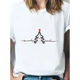 thumbnail image 1 of Ropa con estampado de Feliz Navidad de Año Nuevo para mujer, camisetas de estilo informal con estampado de ciervo de Navidad lindo, moda, 1 of 5