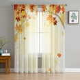 thumbnail image 2 of Autumn Beauty Leaves Yellow Sunshine Window Curtains Living Room Tulle Curtains Kitchen r Kids Room Curtain Window Treatment, 2 of 7