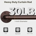 thumbnail image 4 of Curtain Rods for Windows 66 to 120, 1 Inch Industrial Wrap Around Curtain Rod, Indoor/Outdoor Room Divider Adjustable Drapery Pole, 66"-120", Matte Dark Brown, 4 of 9