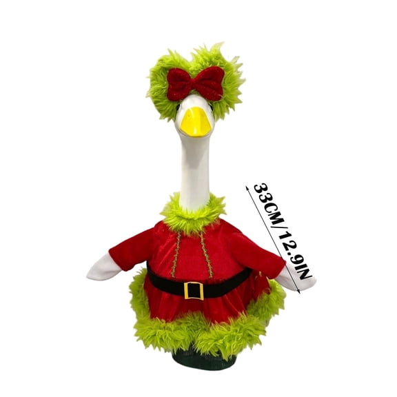 Christmas Goose Costume Outfit for 23 Inch Lawn Goose Statue Cement or Plastic Porch Garden Holiday Decor Clothes