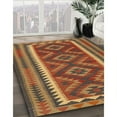 thumbnail image 3 of Ahgly Company Machine Washable Indoor Round Contemporary Fire Brick Red Area Rugs, 5' Round, 3 of 7