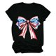 thumbnail image 1 of Tops Cortos para las Mujeres, Cuello Redondo de Manga Corta Impresa Por el Arco Del Día de la Independencia Hecha de 95% Poliéster 5% Spandex para Primavera Verano, Primavera de las Mujeres, 1 of 4