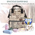 thumbnail image 5 of Balery Abstract Coffee Pattern With Letters Mummy Backpack - Waterproof Twill Canvas, Large Capacity Diaper Bag with Multiple Pockets and Adjustable Straps, 5 of 6