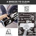 thumbnail image 6 of Kitchen Rugs and Mats Non Skid Washable Set of 2, Black Cooking Modern Kitchen Runner Rug, Knife and Fork Kitchen Floor Mat Under Sink Mat Throw Rug for Kitchen Doormat, 6 of 6